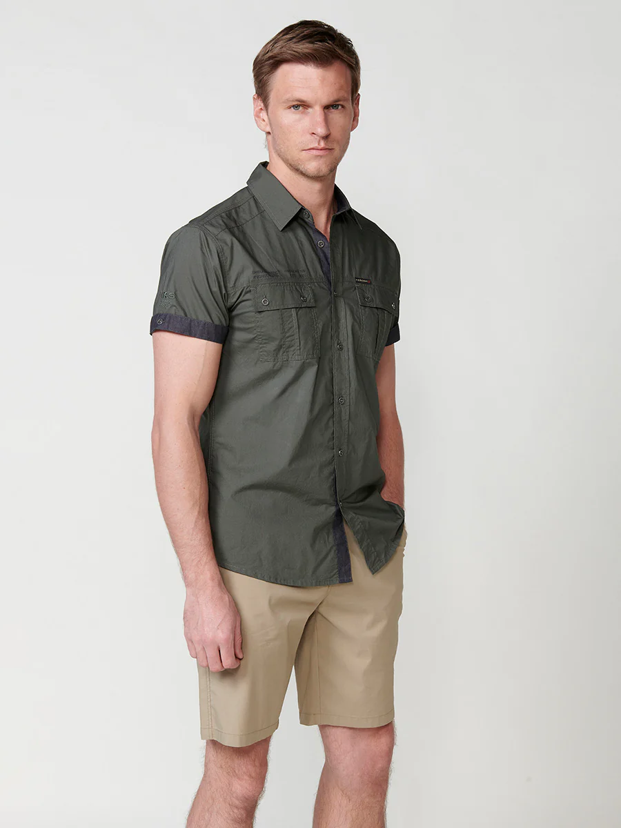 Camisa de algodón manga corta elegante para hombre - Image 10