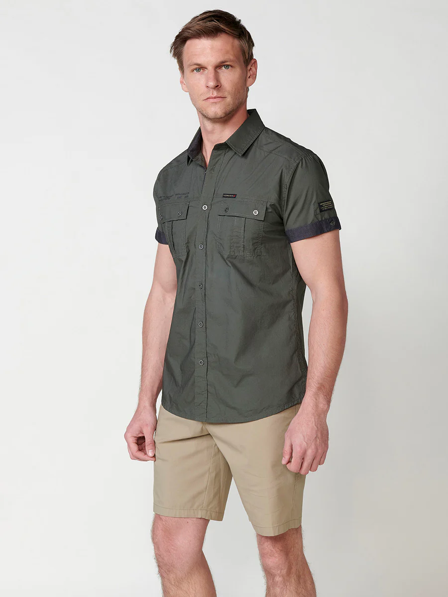 Camisa de algodón manga corta elegante para hombre - Image 12