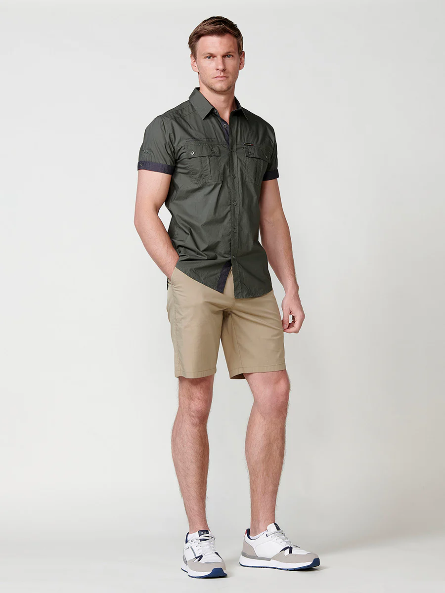 Camisa de algodón manga corta elegante para hombre - Image 17