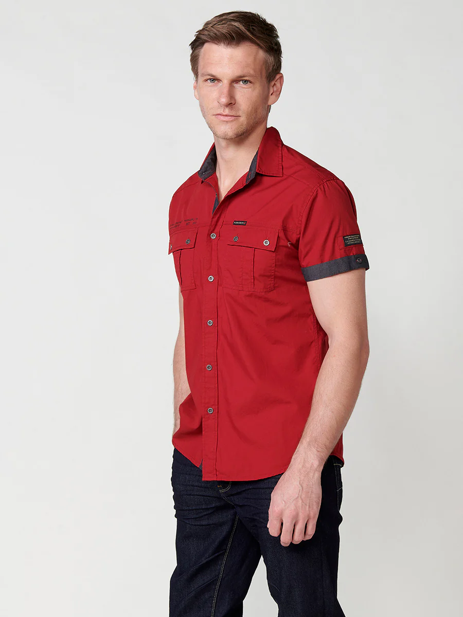 Camisa de algodón manga corta elegante para hombre - Image 18