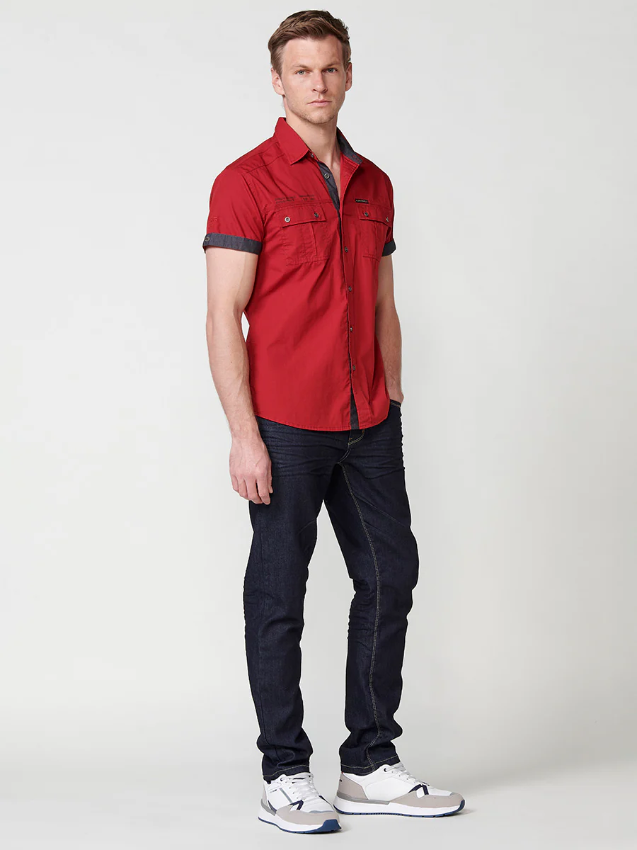Camisa de algodón manga corta elegante para hombre - Image 22