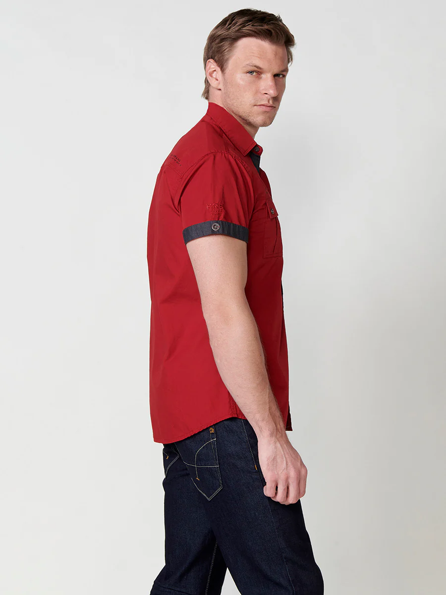 Camisa de algodón manga corta elegante para hombre - Image 25