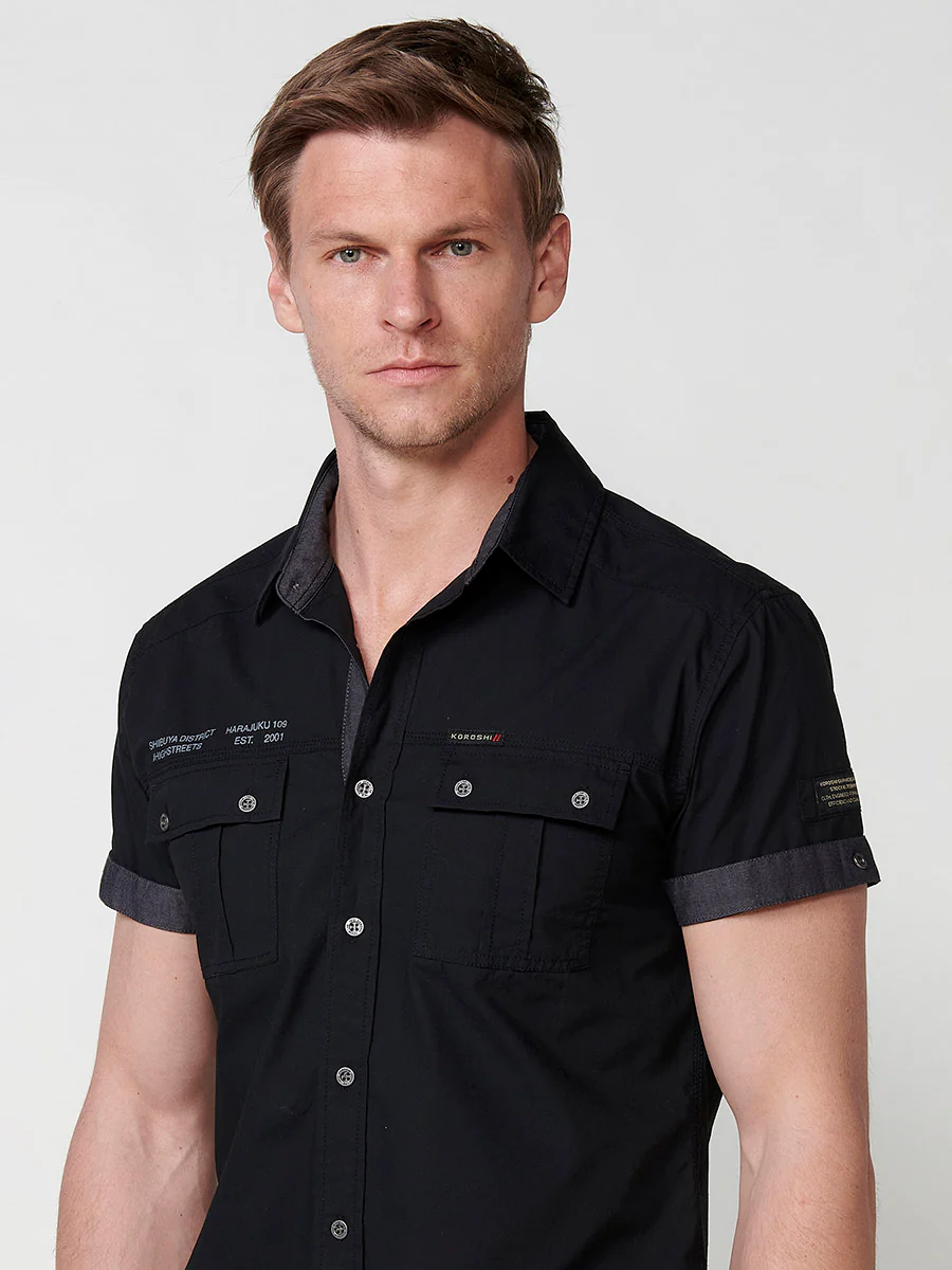 Camisa de algodón manga corta elegante para hombre - Image 7