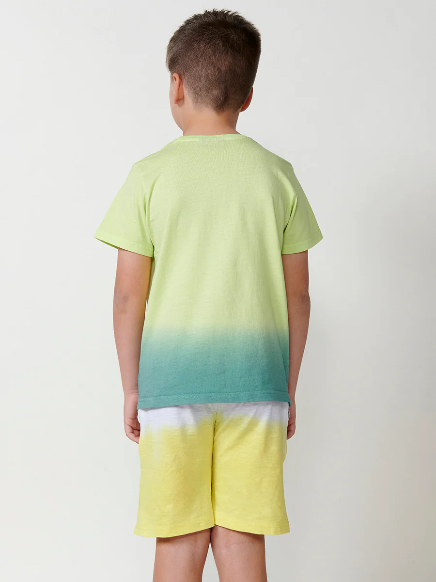 Camiseta de manga corta con estampado frontal en color lima para niño - Image 5