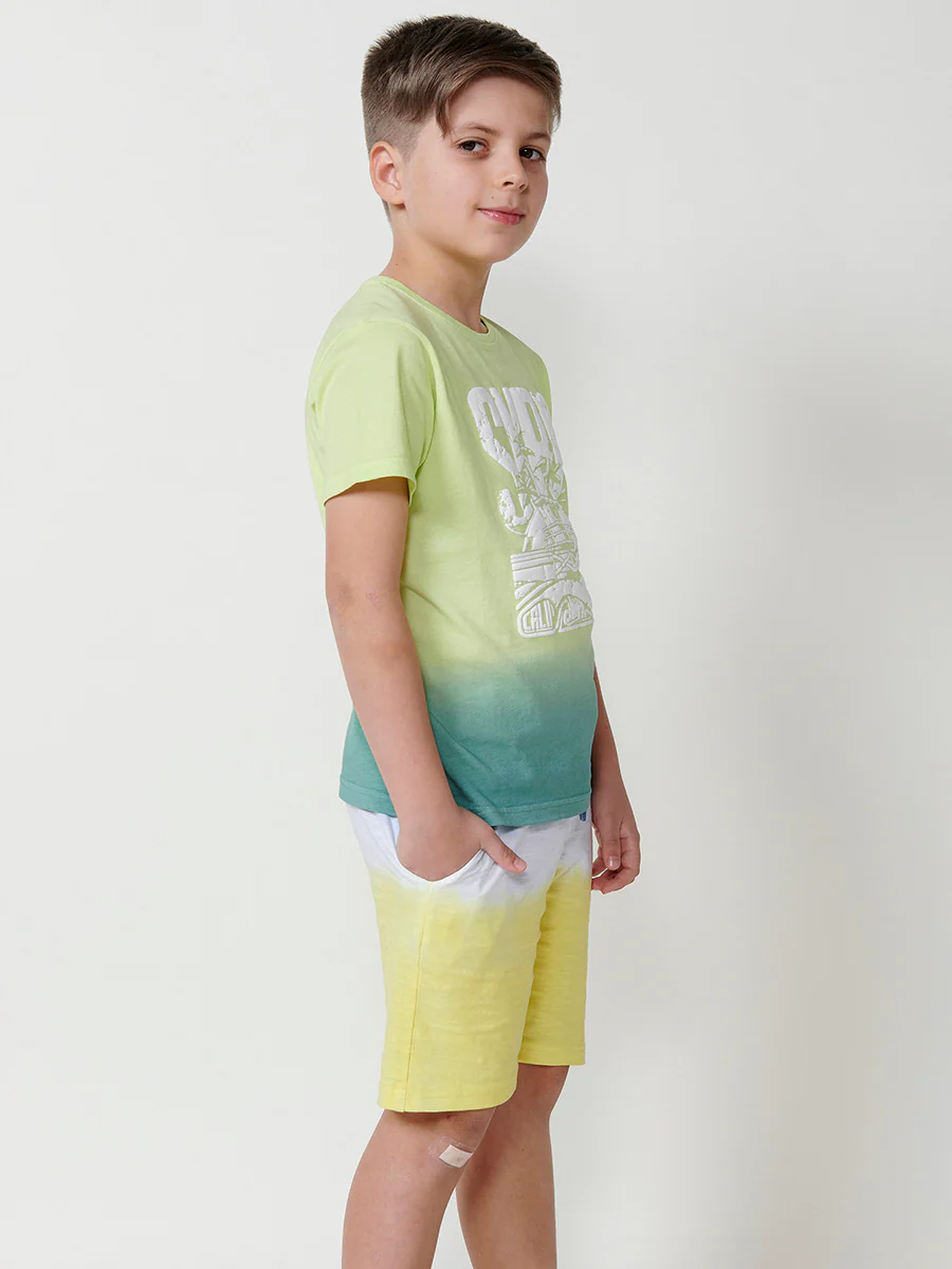 Camiseta de manga corta con estampado frontal en color lima para niño - Image 6