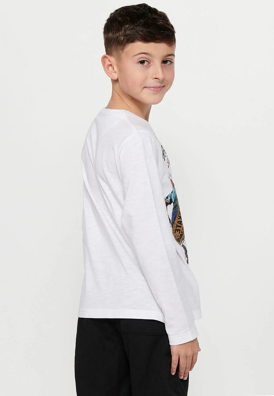 Camiseta manga larga algodón estampado delantero niño - Image 6