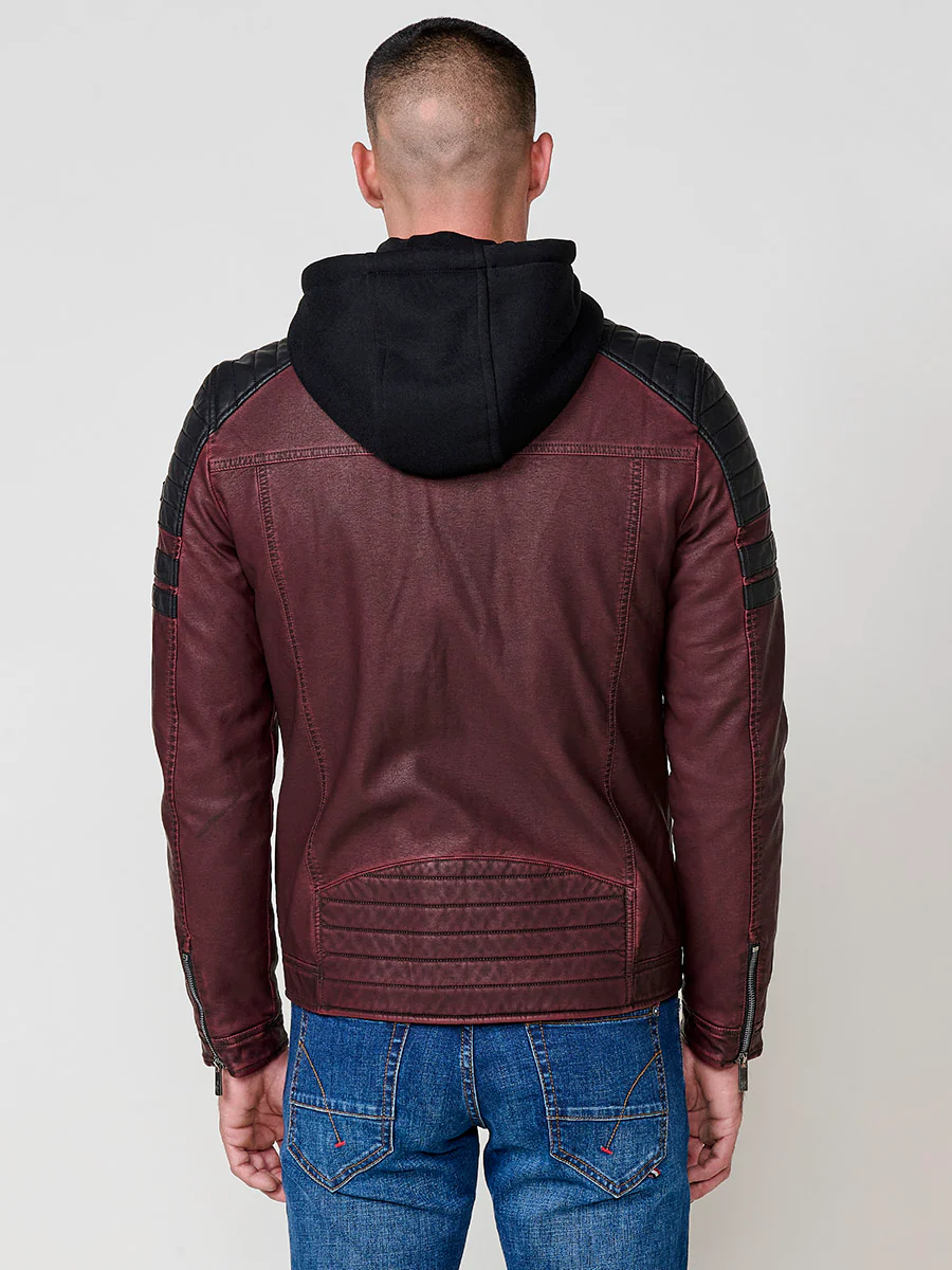 Chaqueta cazadora estilo motero hombre efecto piel - Image 24