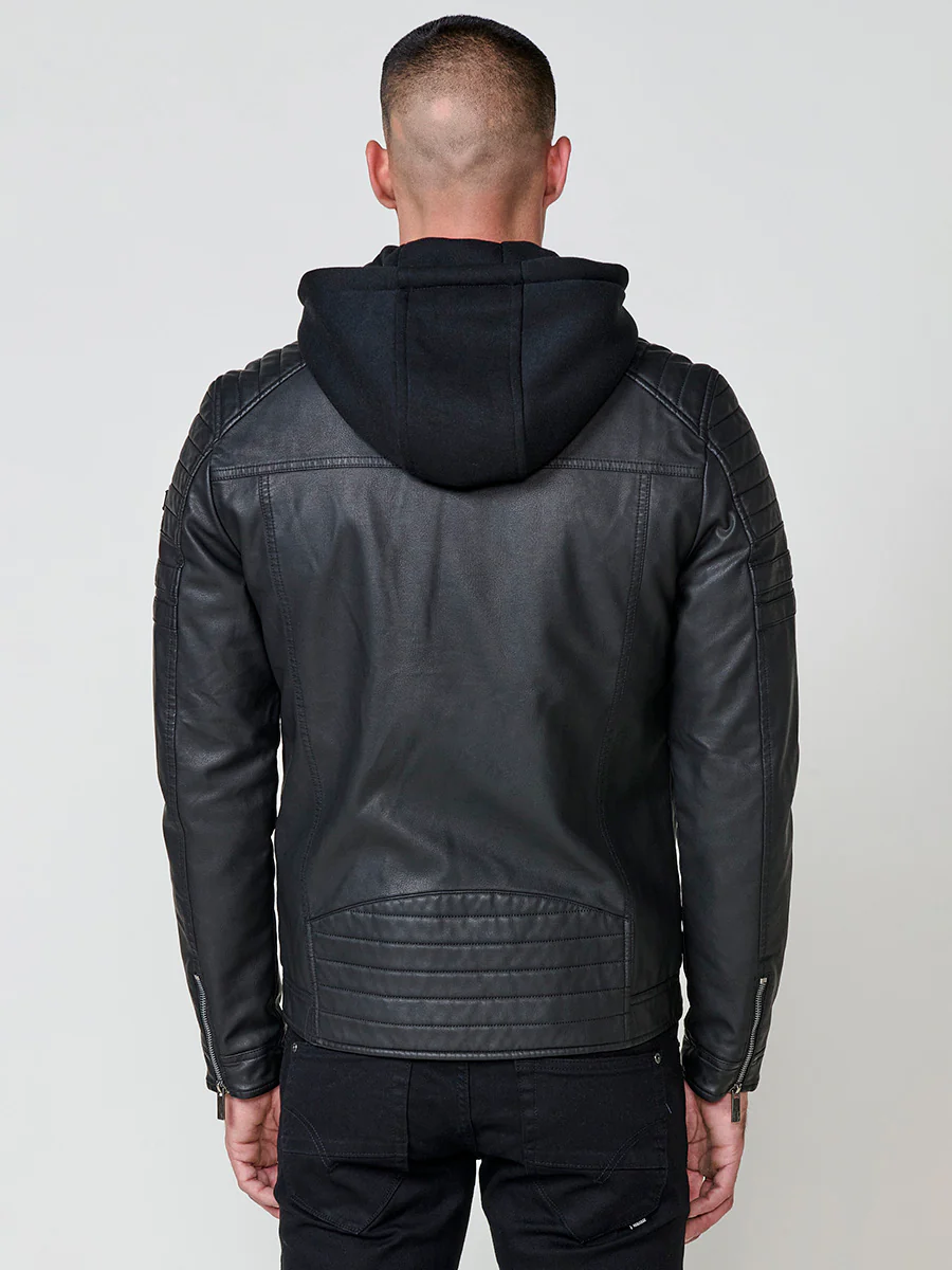 Chaqueta cazadora estilo motero hombre efecto piel - Image 5