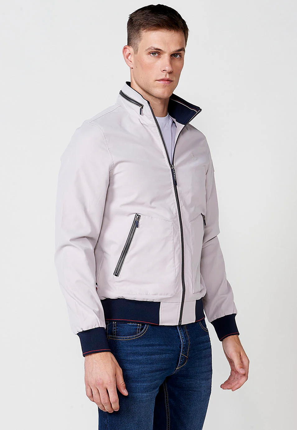 Chaqueta cazadora con cuello alto y puños elasticos para hombre - Image 20