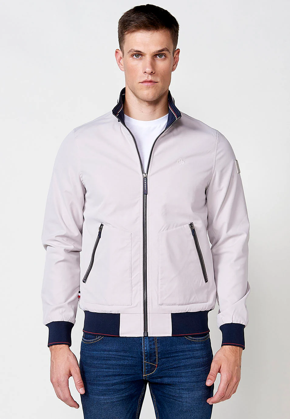 Chaqueta cazadora con cuello alto y puños elasticos para hombre - Image 21