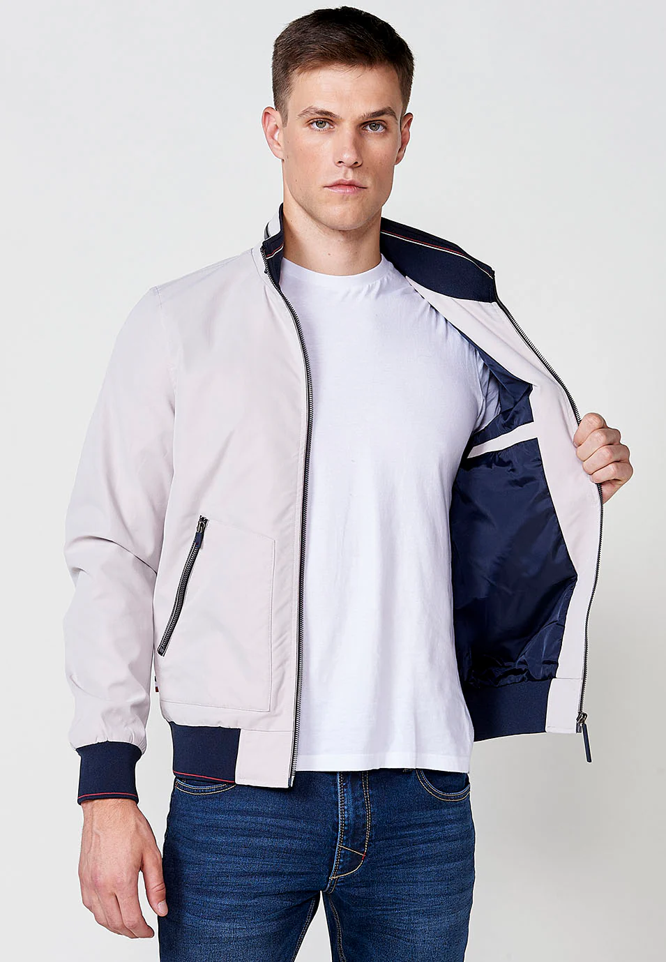 Chaqueta cazadora con cuello alto y puños elasticos para hombre - Image 27