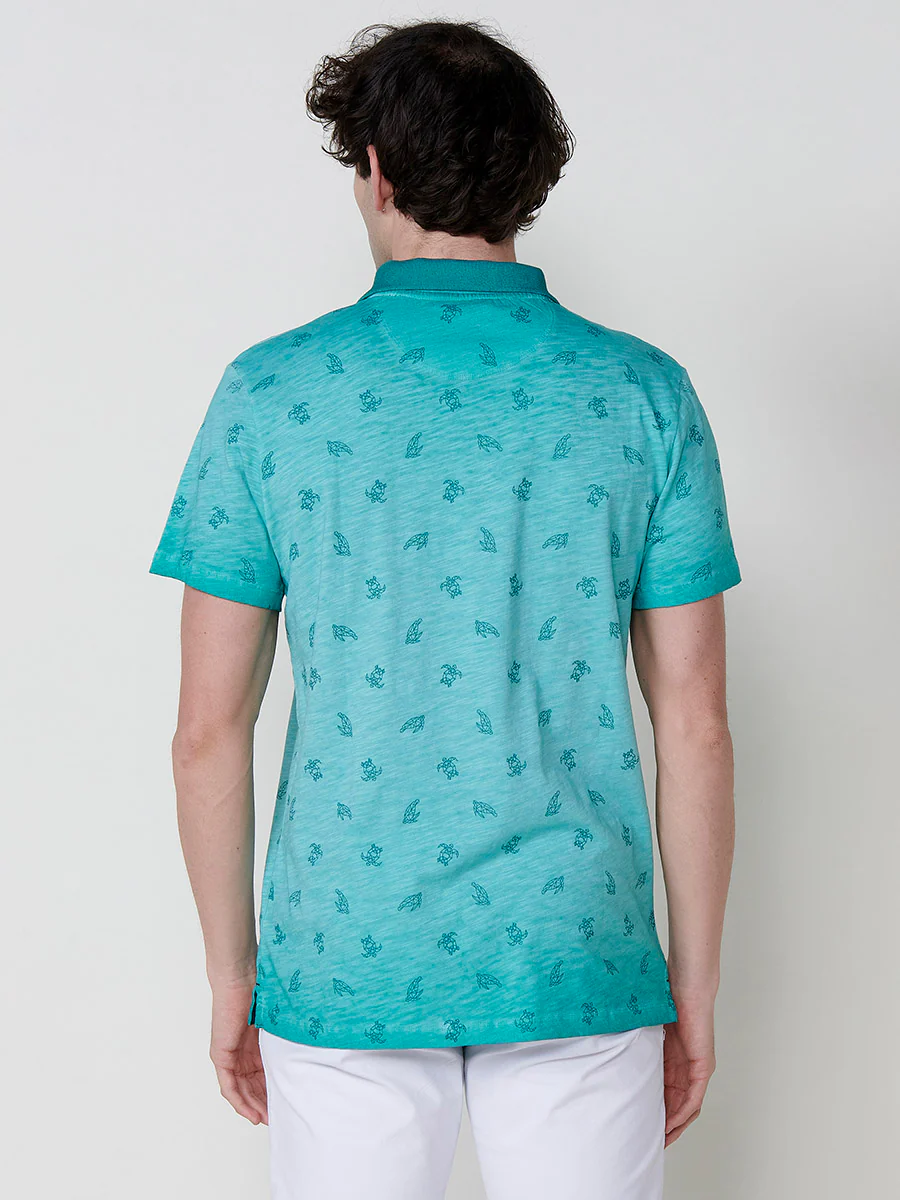 Polo de manga corta de algodón con cuello camisero en menta para hombre – 100% algodón - Image 7