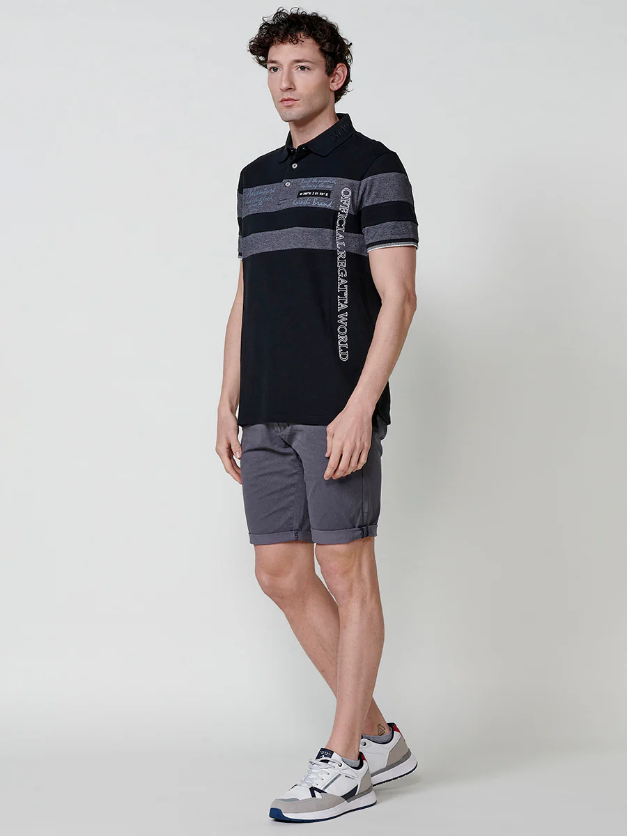 Polo de manga corta de algodón con cuello camisero para hombre - Image 10