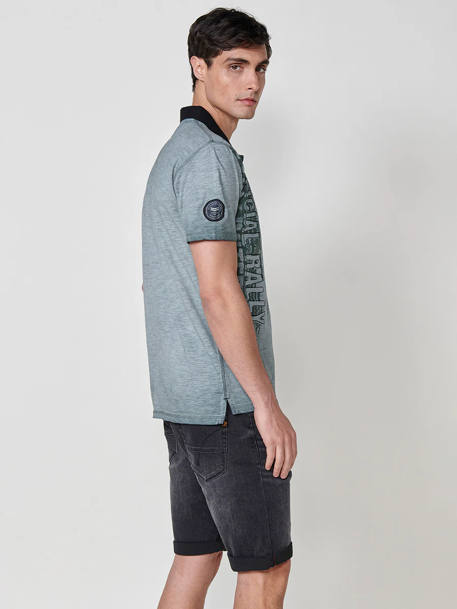 Polo de manga corta de algodón. cuello camisero con botones. para hombre - Image 4