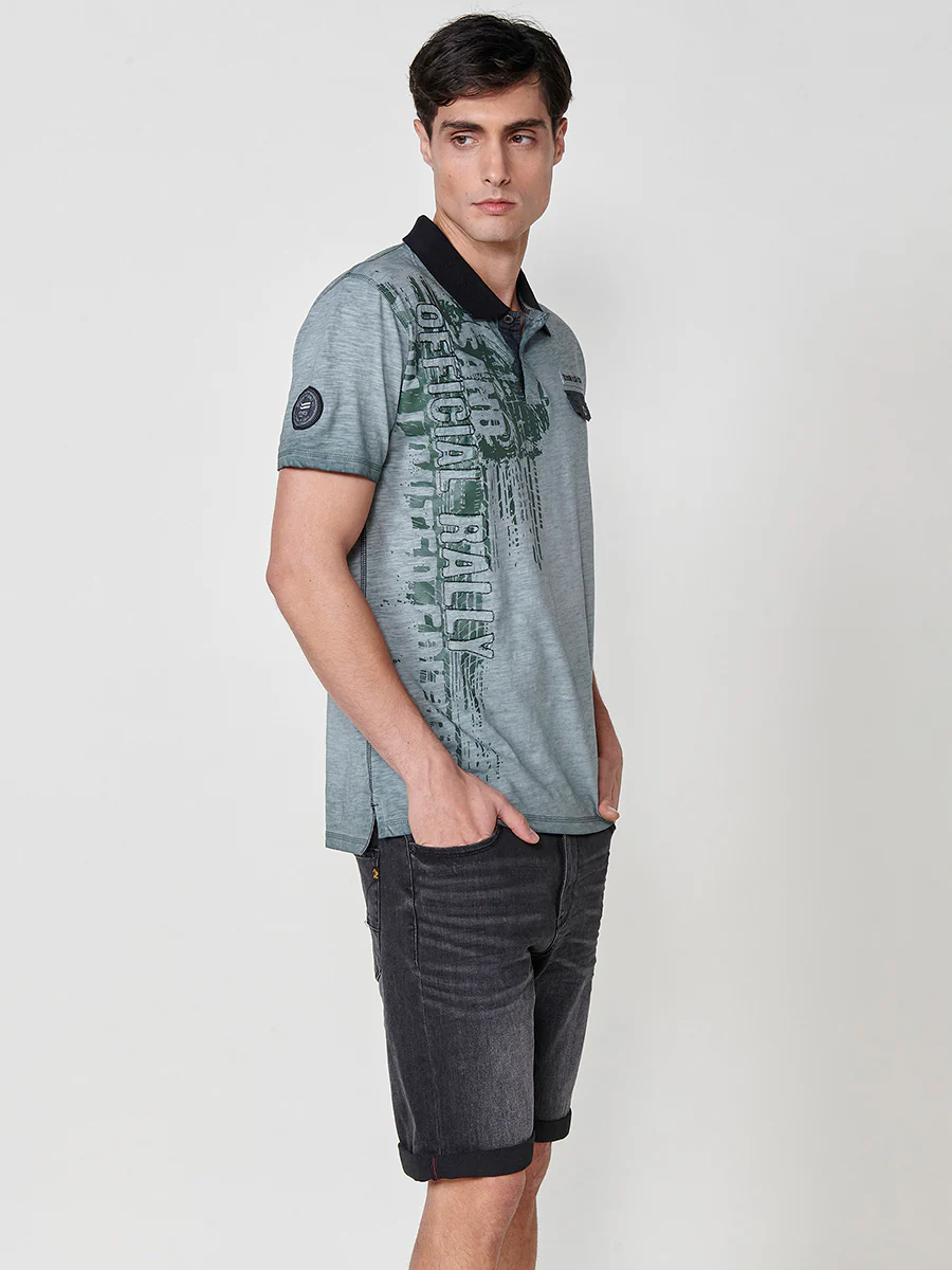 Polo de manga corta de algodón. cuello camisero con botones. para hombre - Image 5
