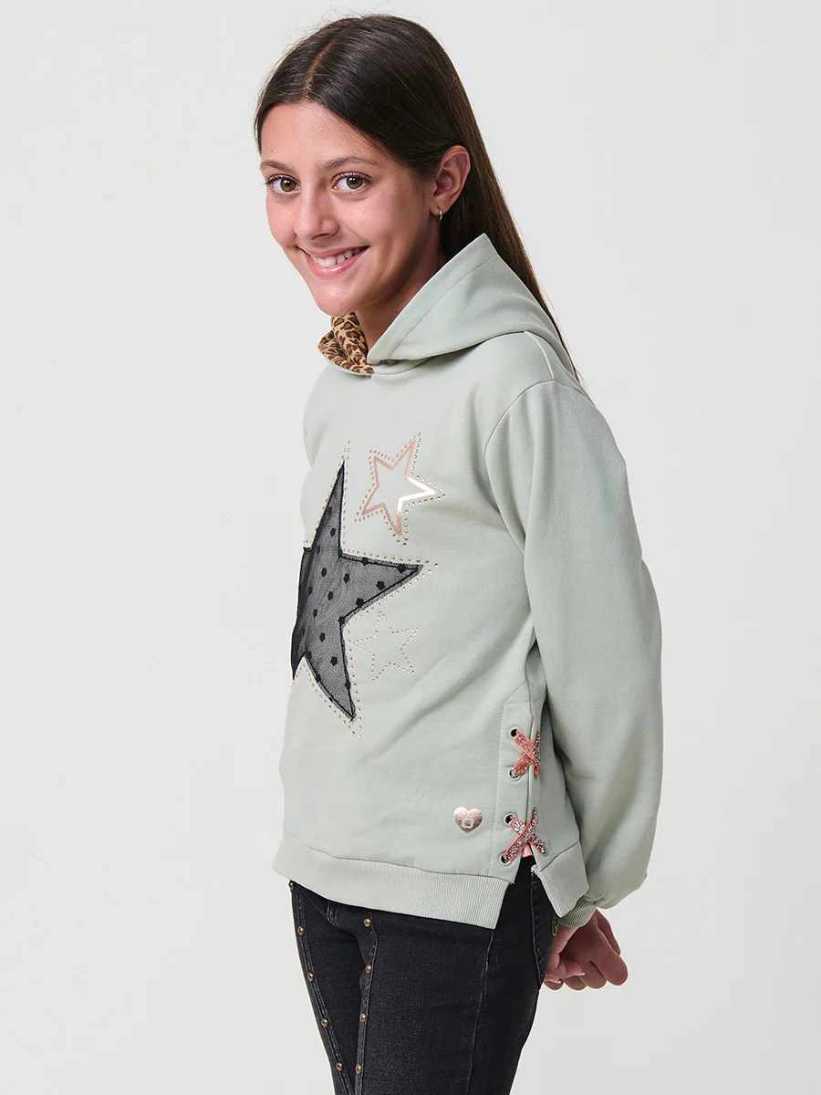 Sudadera niña felpa algodón perchado interior con capucha - Image 3