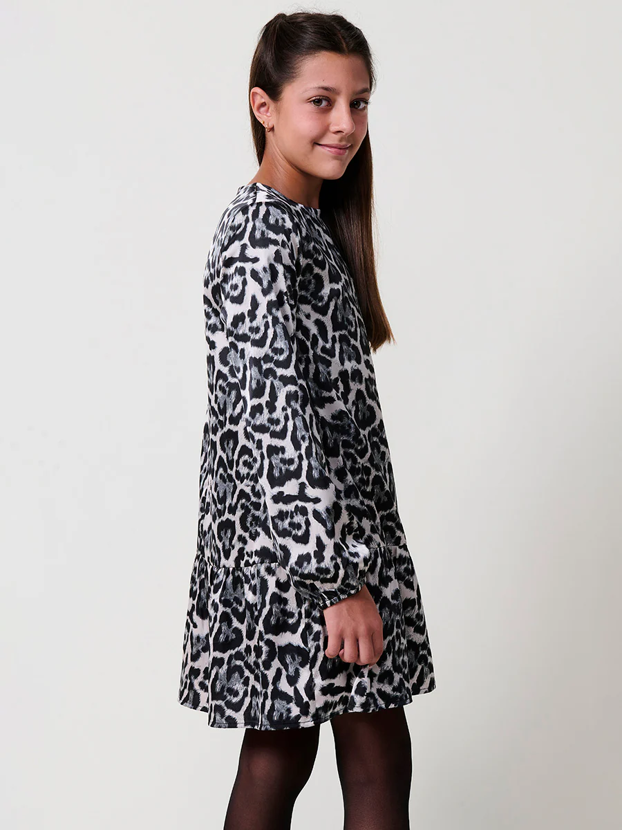 Vestido niña satinado estampado animal - Image 6
